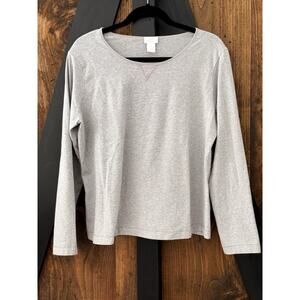 Vintage J Jill Women’s Gray Long Sleeve Pullover Top XL